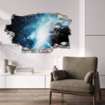 3D Wandtattoo In Einer Fernen Galaxie | Wall Art.de In Wandtattoo 3D Wohnzimmer