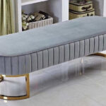 Casa Padrino Luxury Bench Gray / Gold 120 X 50 X H. 50 Cm - Upholstered  Living Room Bench - Bedroom Bench - Living Room Furniture - Bedroom  Furniture in Wohnzimmer Bank