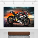 Leinwandbild Ducati Panigale Abstrakt Motorrad Bilder Kunstdruck Inside Motorrad Wohnzimmer