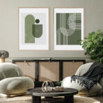 Moderne Geometrische Linie Grün Poster Leinwand Malerei Wand Kunstdruck  Bilder Für Schlafzimmer Wohnzimmer Innen Hause Dekoration Inside Wohnzimmer Poster