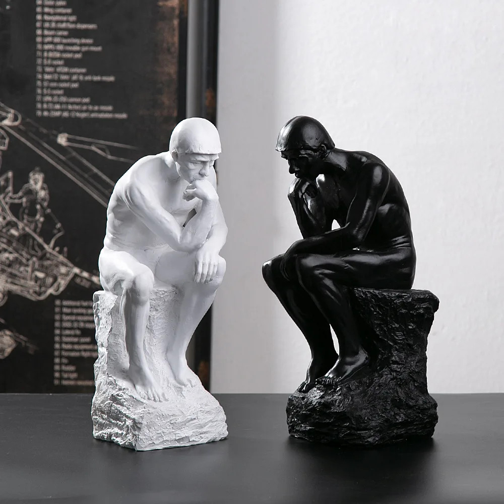 Rodin Der Die Denker Statue Harz Kreative Figur Contemplator Skulptur Decor  Wohnzimmer Studie Zimmer Büro Dekoration Hause with Statue Wohnzimmer