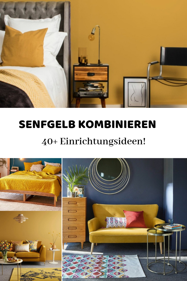 Senfgelb Kombinieren - 40+ Einrichtungsideen Mit Der Trendfarbe intended for Wohnzimmer Senfgelb