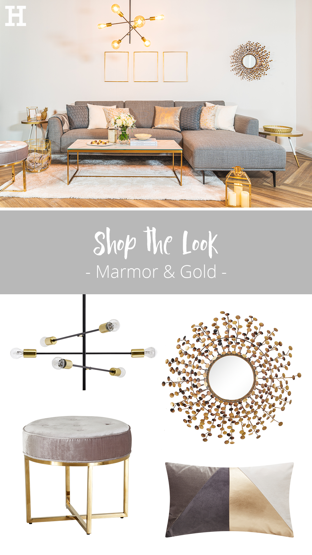 Shop The Look - Marmor &amp; Gold | Möbel Höffner | Wohnung Wohnzimmer for Wohnzimmer Gold Modern