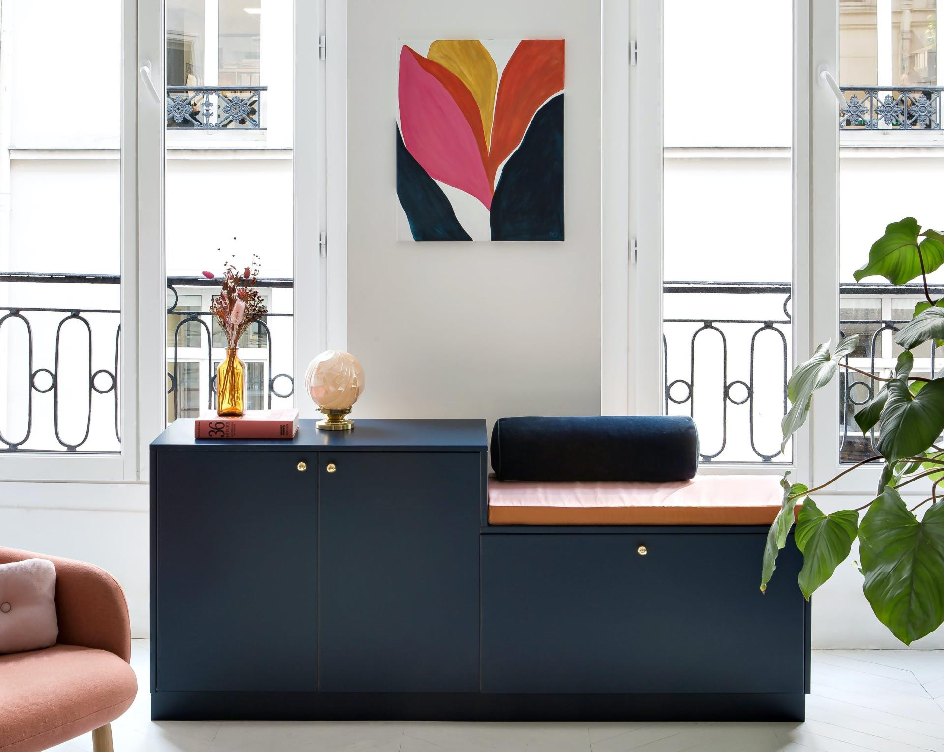 Sideboard X Bank In Blau 02 - Bleu Nuit | Plum Living intended for Wohnzimmer Bank