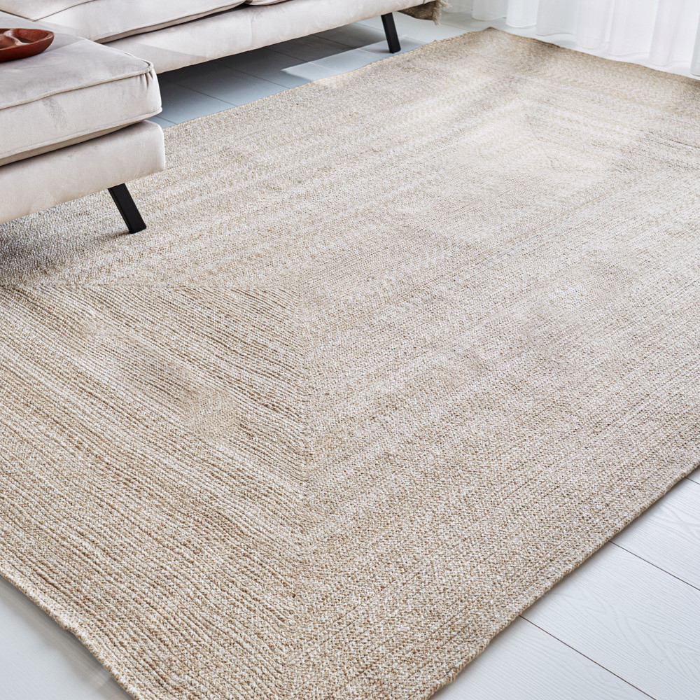 Teppich Rechteckig Jutta 200X300 Cm Beige Geflochten pertaining to Teppich Wohnzimmer 200X300