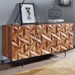 Wohnling Sideboard 144X72X47 Cm Sheesham Massivholz / Metall Regarding Wohnzimmer Sideboard Modern