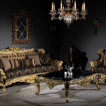 Casa Padrino Luxus Barock Wohnzimmer Set Braun / Schwarz / Gold Pertaining To Wohnzimmer Schwarz Gold