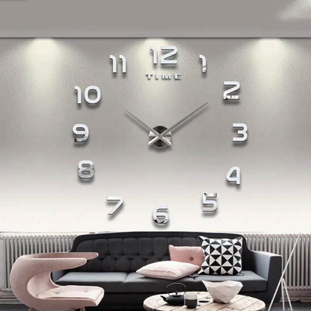 Kaufe Moderne, Supergroße, Analoge Metall-Wanduhr Für Den for Moderne Wohnzimmer Uhren