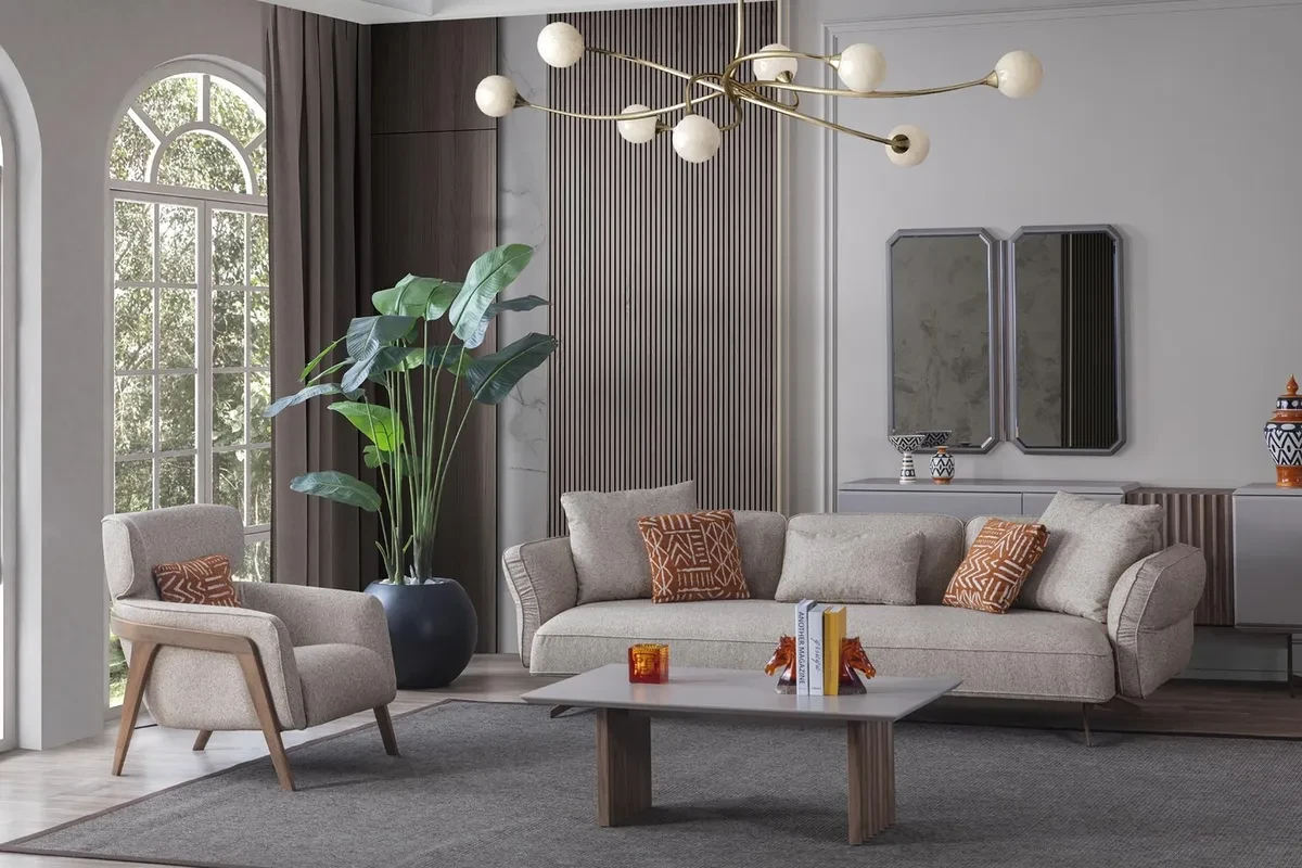 Luxus Modern Wohnzimmer Set 4Tlg. Sofa 4 Sitzer Sessel Couchtisch Garnitur with Moderne Wohnzimmer 2019